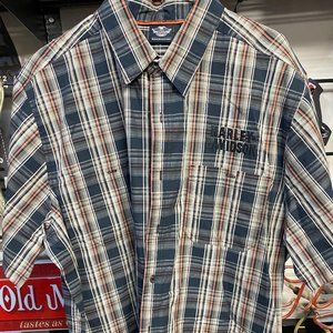 Harley Davidson button down plaid shirt